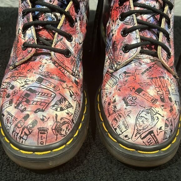 🔥 DR. MARTENS PINK LONDON LEATHER BOOTS RARE VINTAGE MADE IN ENGLAND Women Sz 8 - Picture 5 of 16